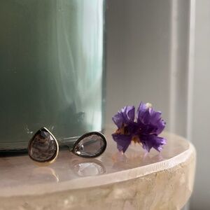 Glass tears post earrings